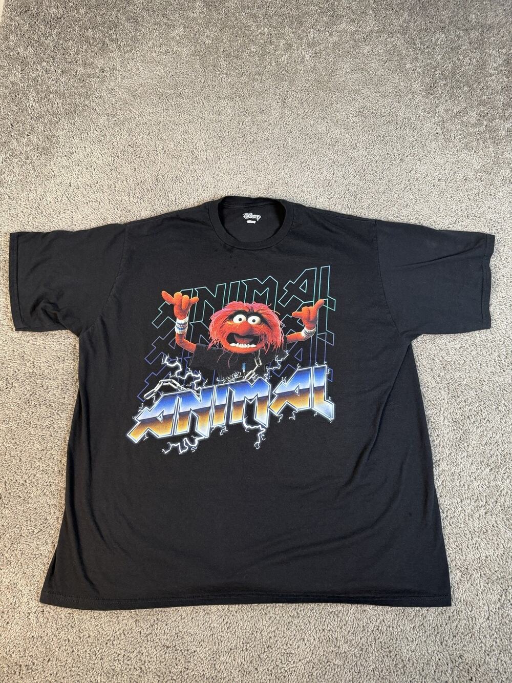 Disney Shirt Mens XL Black Animal Muppets Graphic Crew Neck Cotton Tagless